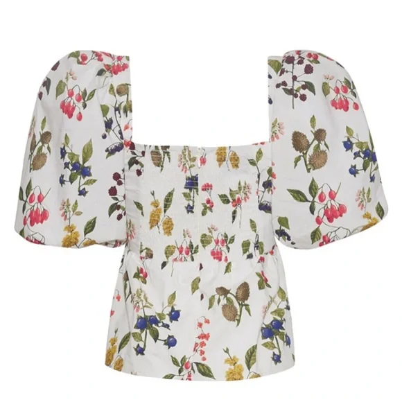 Cara Cara Alexis puff sleeve peplum top - Picture 2 of 6